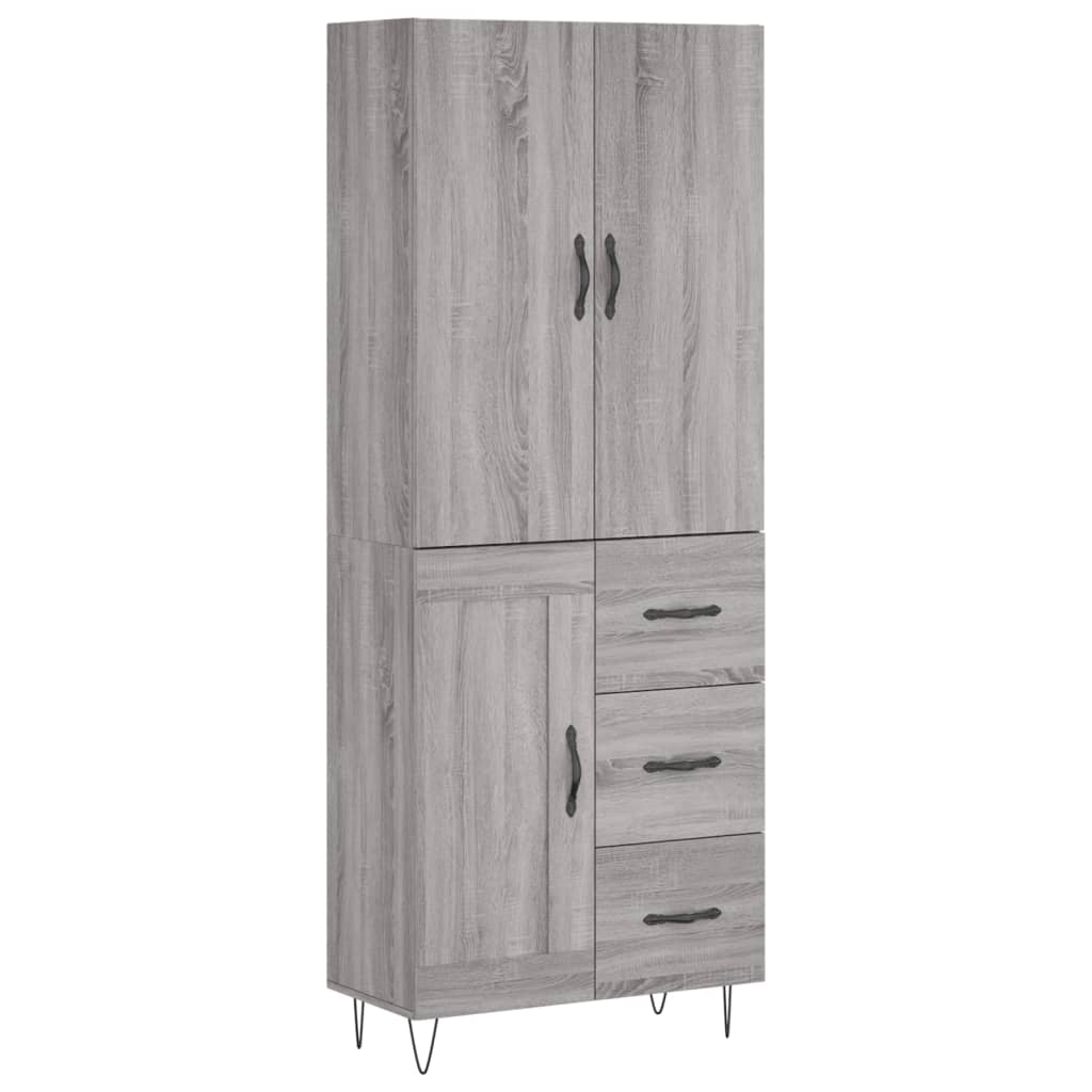Highboard Grey Sonoma 69,5x34x180 cm Engineered Wood