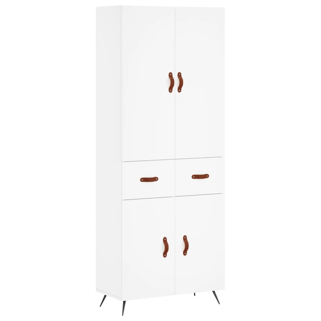 Highboard White 69,5x34x180 cm Engineered Wood