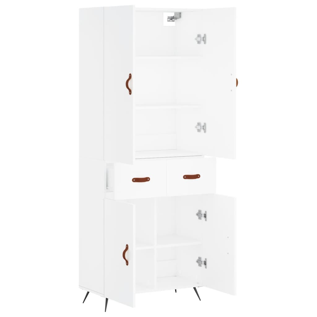 Highboard White 69,5x34x180 cm Engineered Wood