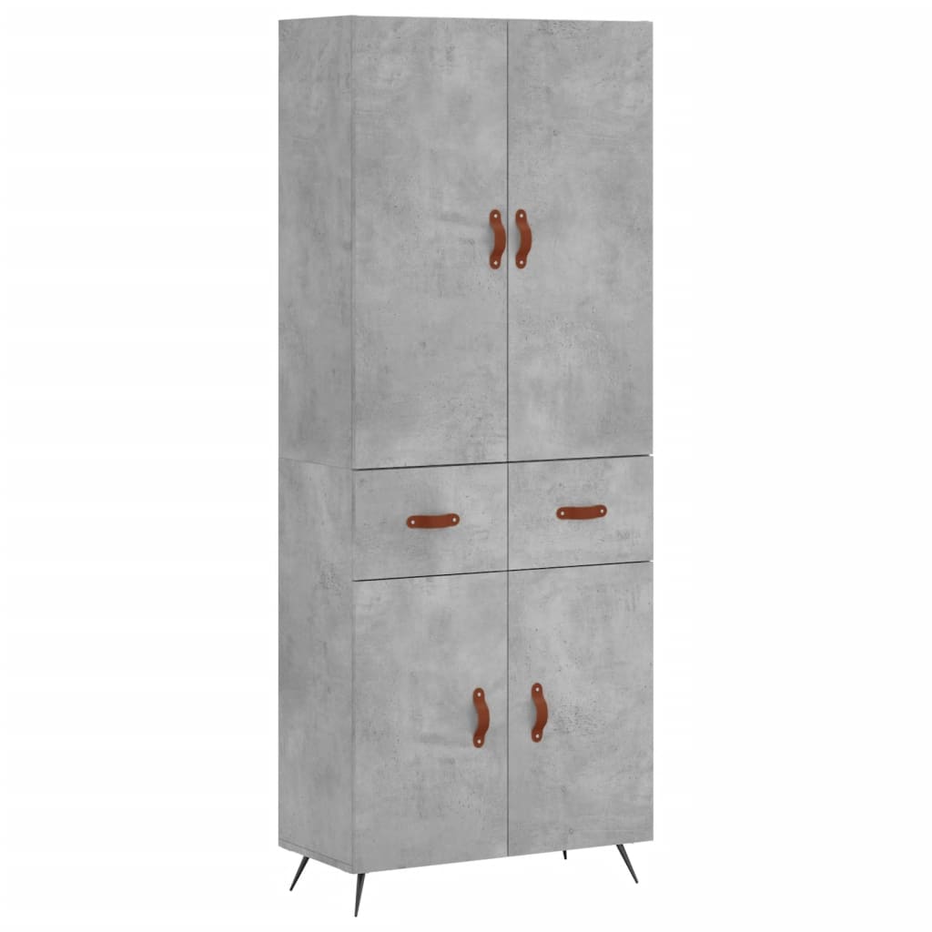 Highboard Concrete Grey 69,5x34x180 cm Engineered Wood