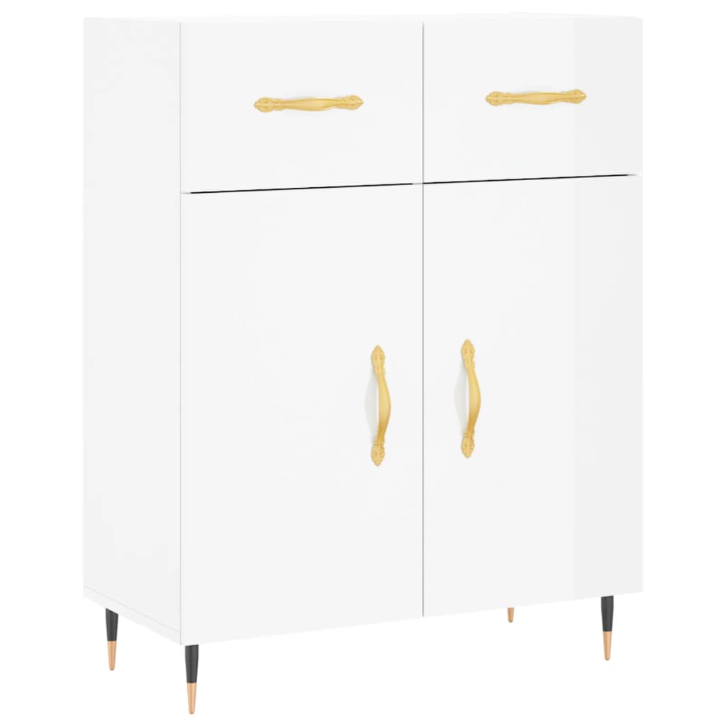 vidaXL Highboard High Gloss White 69.5x34x180 cm Engineered Wood