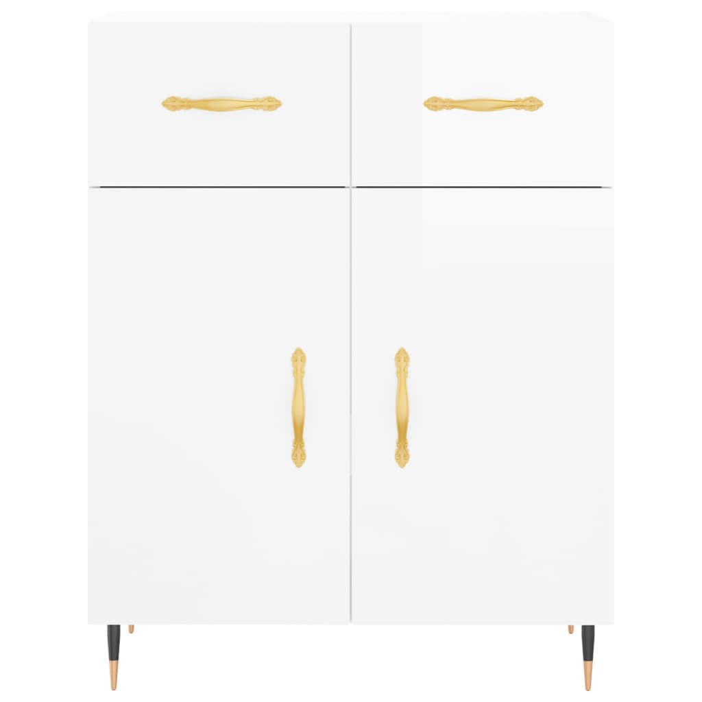 vidaXL Highboard High Gloss White 69.5x34x180 cm Engineered Wood