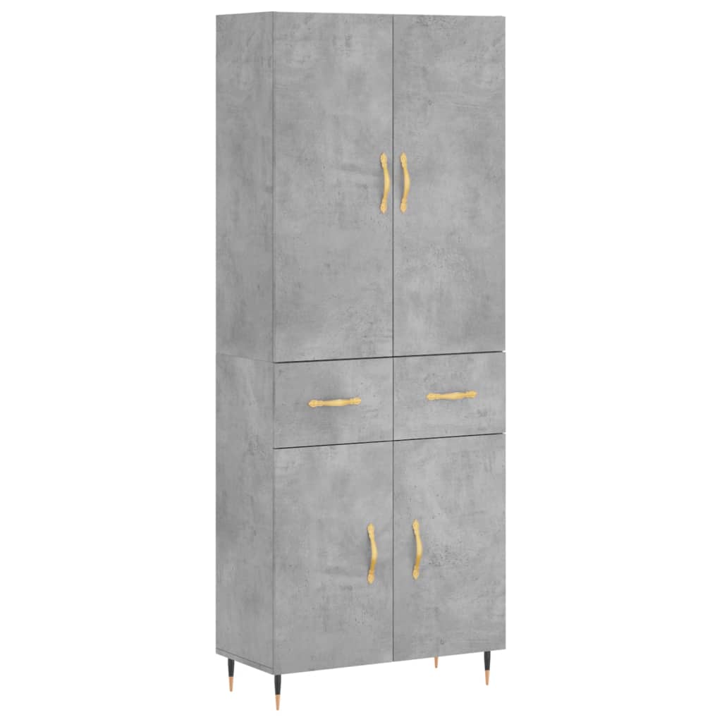 Highboard Concrete Grey 69,5x34x180 cm Engineered Wood