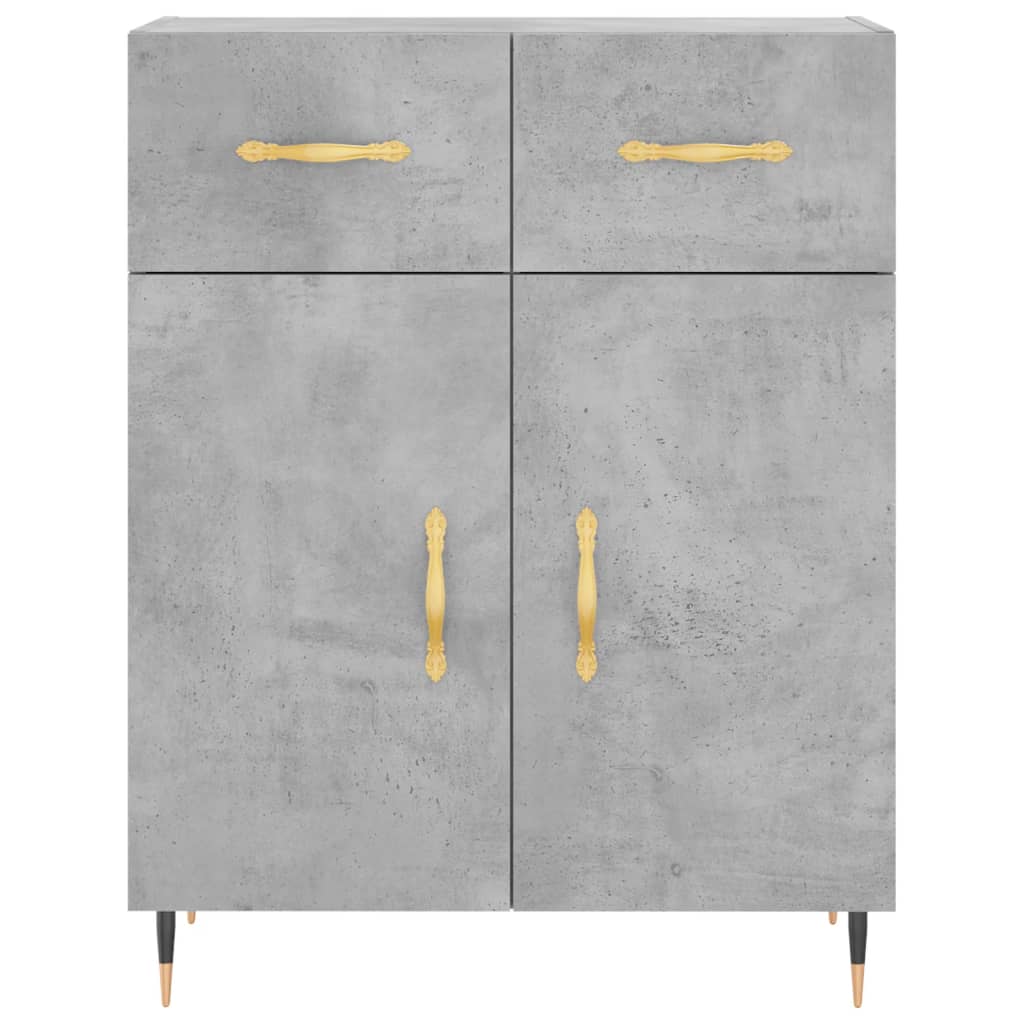 Highboard Concrete Grey 69,5x34x180 cm Engineered Wood