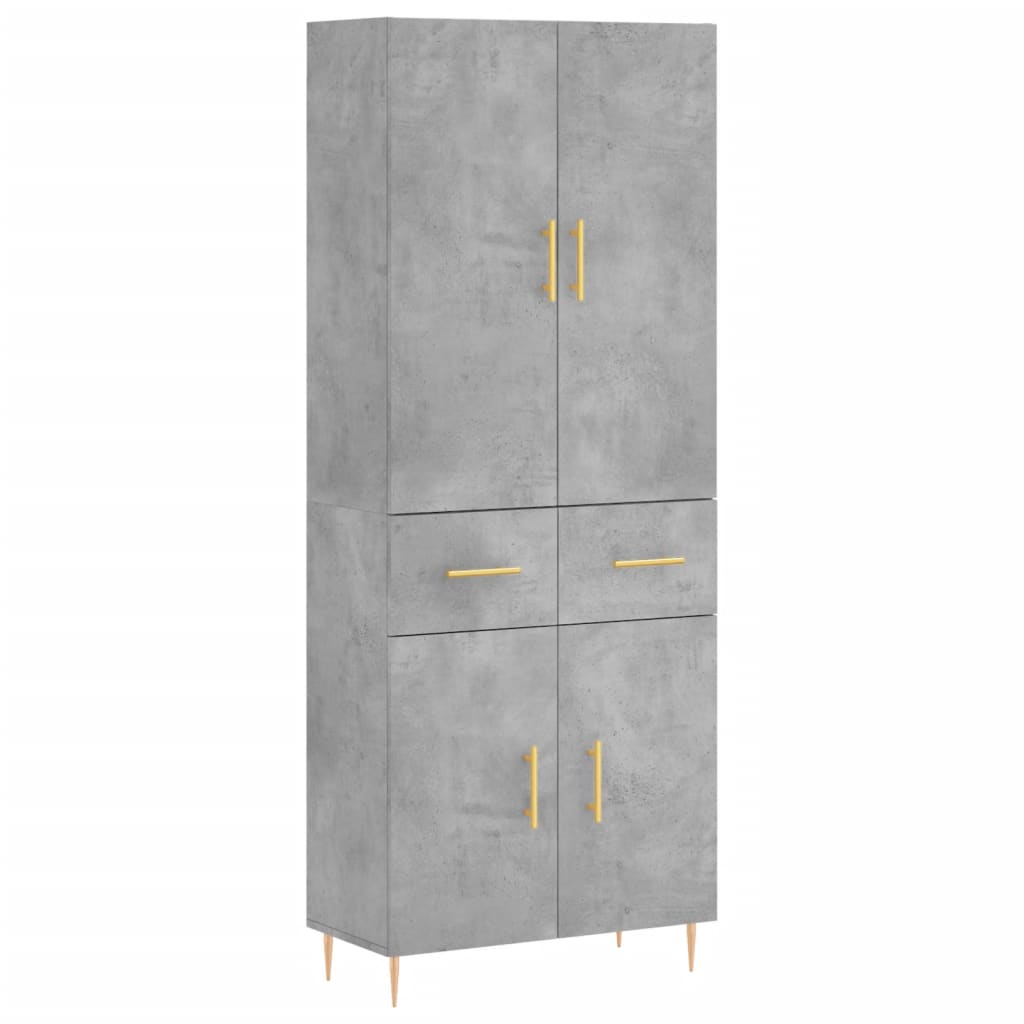 Highboard Concrete Grey 69,5x34x180 cm Engineered Wood