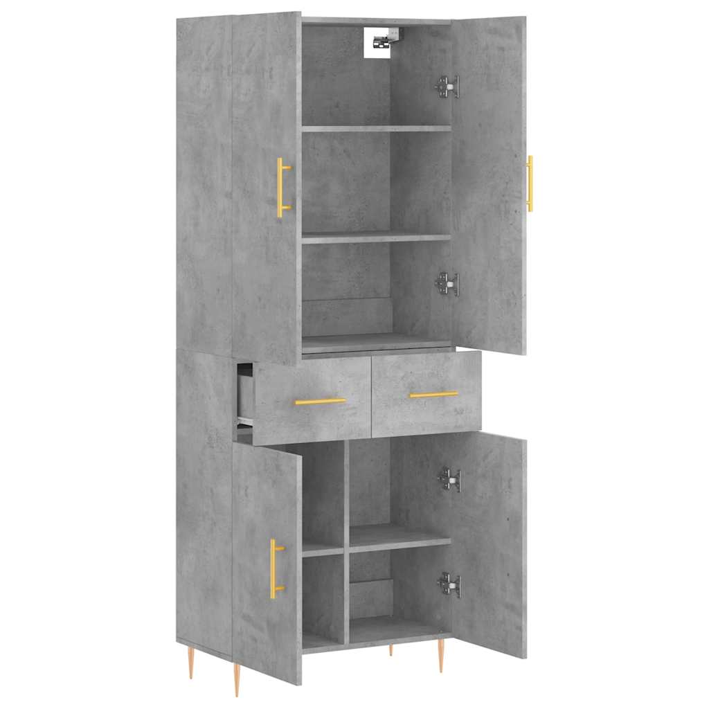 Highboard Concrete Grey 69,5x34x180 cm Engineered Wood