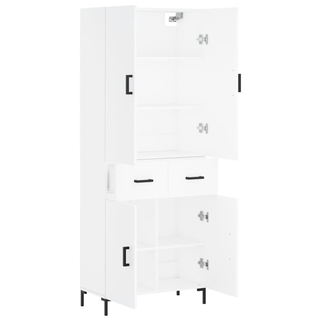 Highboard White 69,5x34x180 cm Engineered Wood