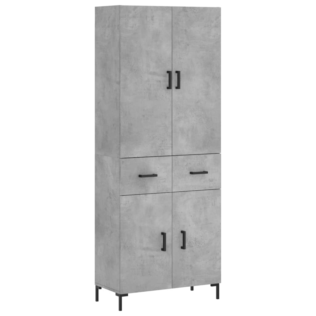 Highboard Concrete Grey 69,5x34x180 cm Engineered Wood