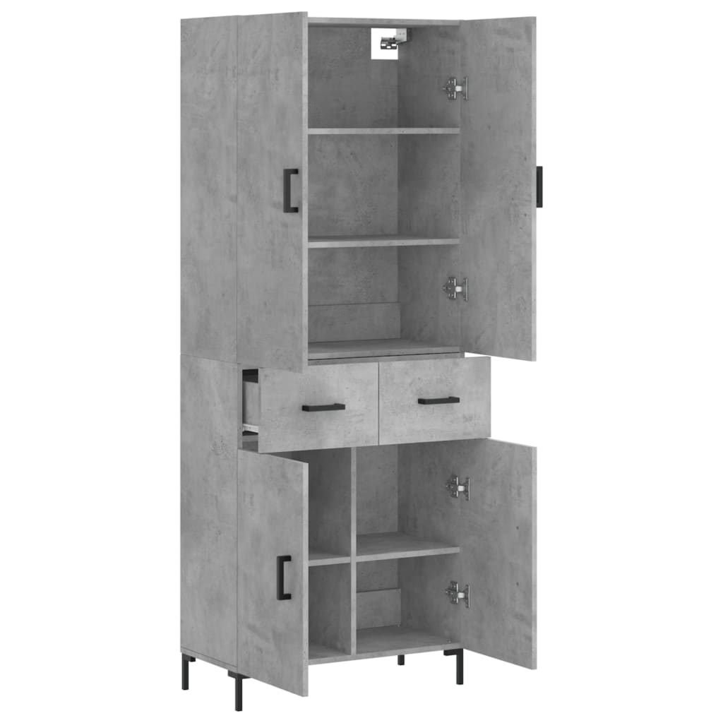 Highboard Concrete Grey 69,5x34x180 cm Engineered Wood