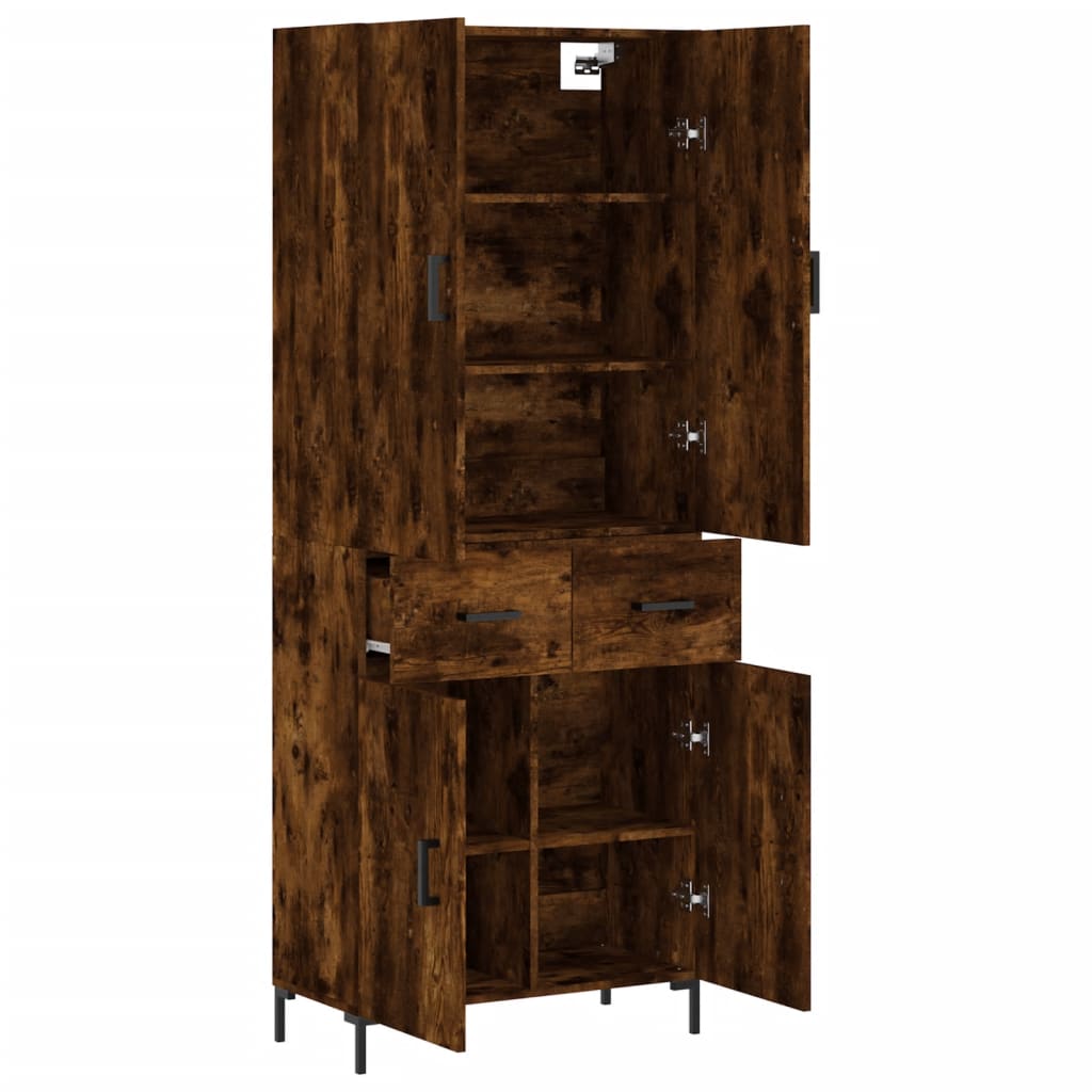 Highboard Smoked Oak 69,5x34x180 cm Engineered Wood