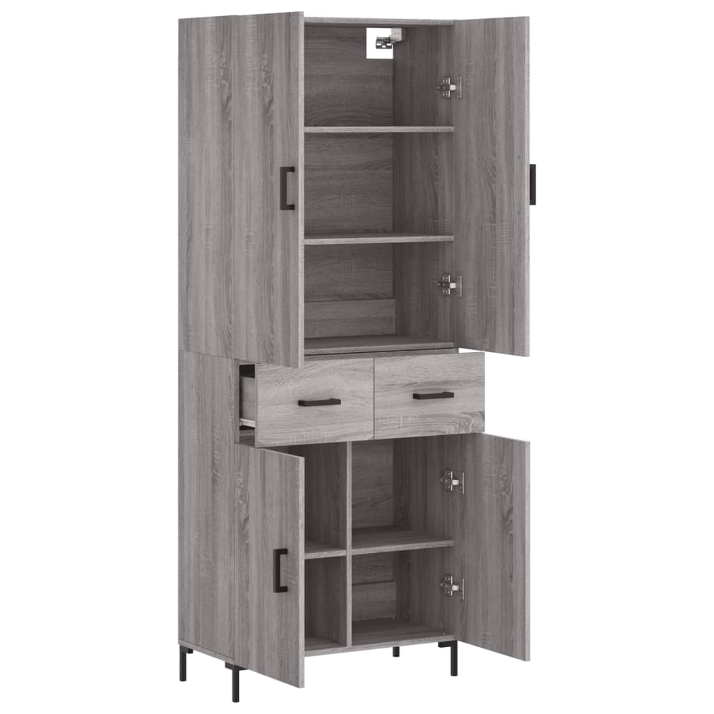 Highboard Grey Sonoma 69,5x34x180 cm Engineered Wood
