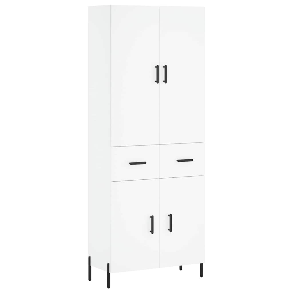 Highboard White 69.5x34x180 cm Engineered Wood