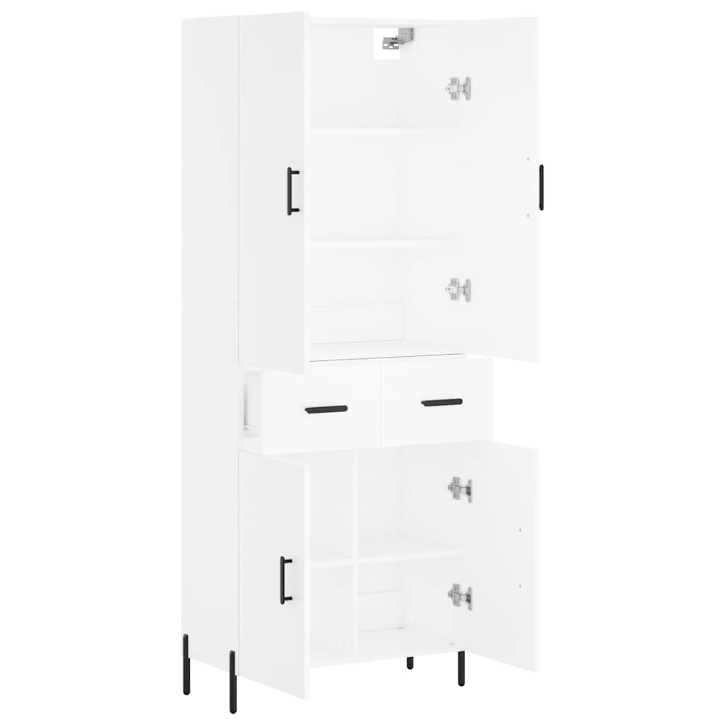 Highboard White 69,5x34x180 cm Engineered Wood