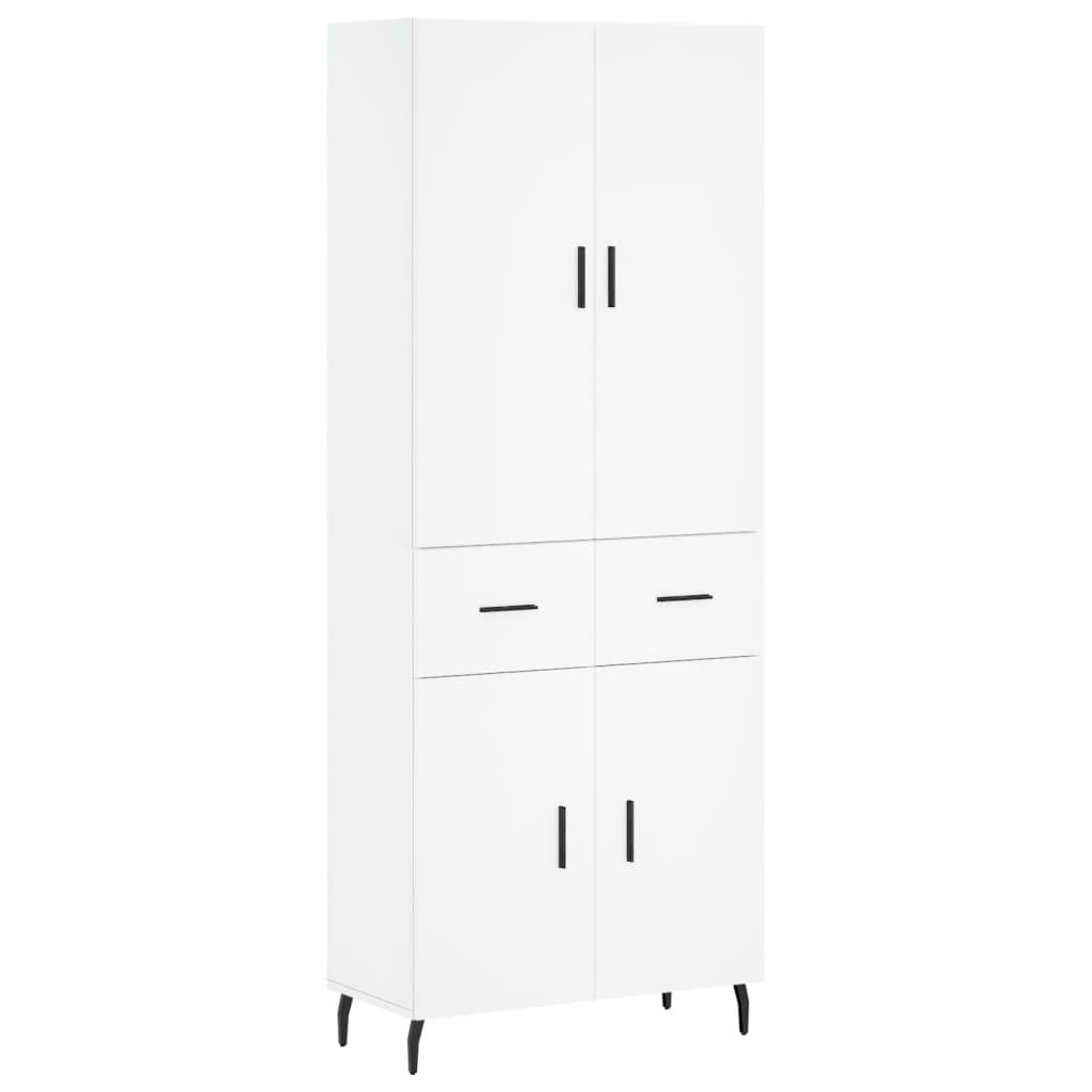 Highboard White 69,5x34x180 cm Engineered Wood