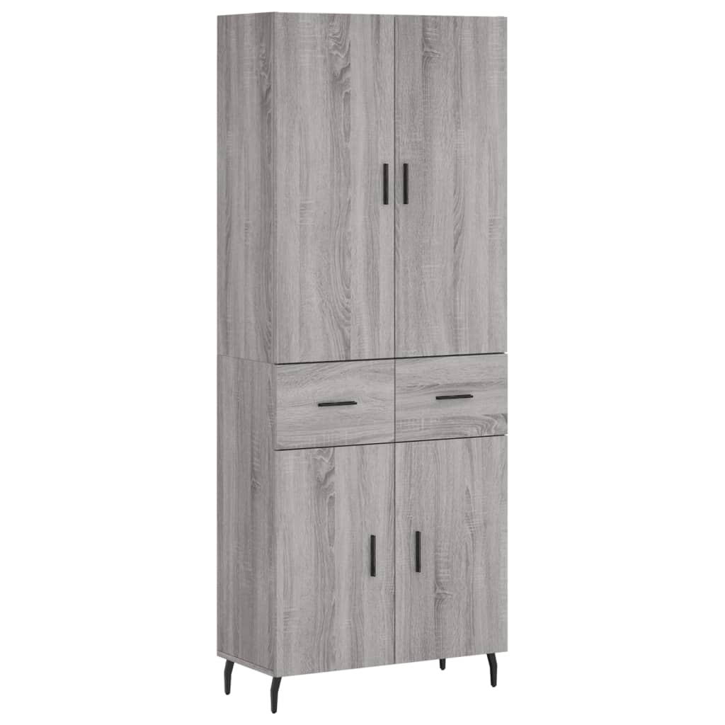 Highboard Grey Sonoma 69,5x34x180 cm Engineered Wood