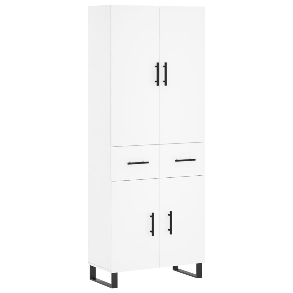 Highboard White 69.5x34x180 cm Engineered Wood