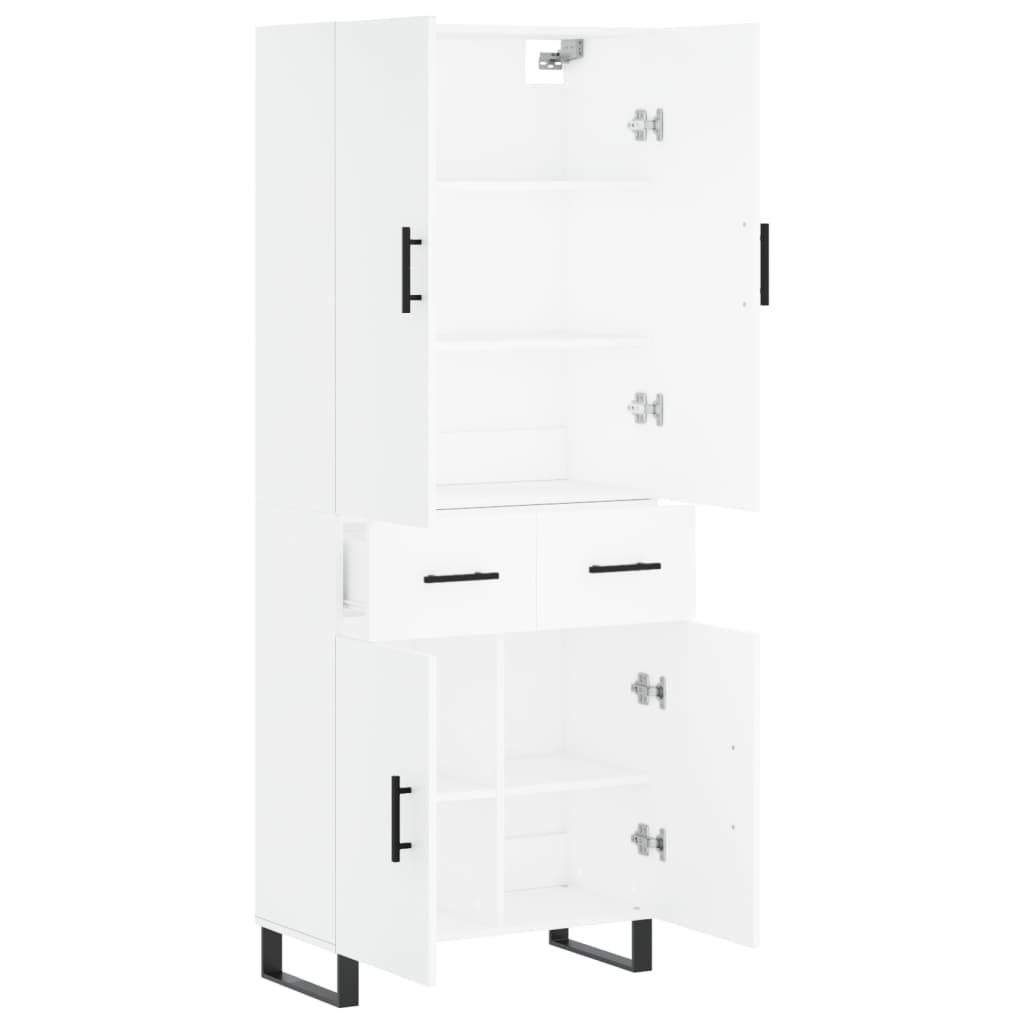 Highboard White 69.5x34x180 cm Engineered Wood