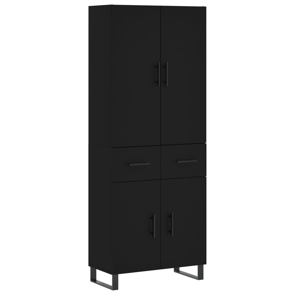 vidaXL Highboard Black 69.5x34x180 cm Engineered Wood