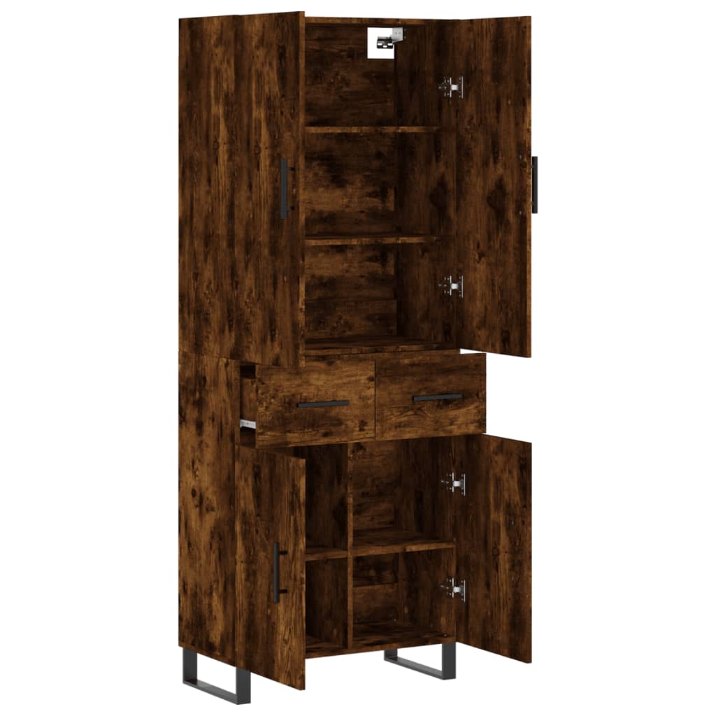 Highboard Smoked Oak 69.5x34x180 cm Engineered Wood