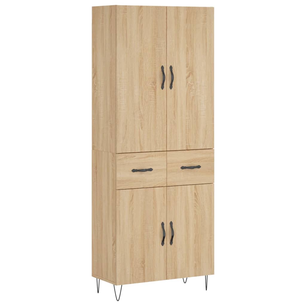 vidaXL Highboard Sonoma Oak 69.5x34x180 cm Engineered Wood