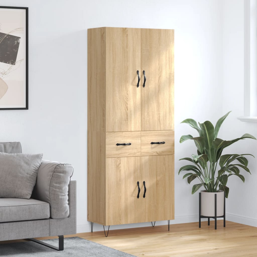 Highboard Sonoma Oak 69.5x34x180 cm Engineered Wood