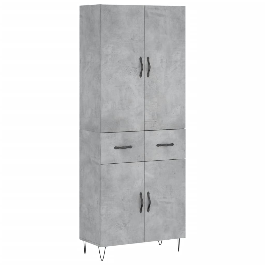 Highboard Concrete Grey 69,5x34x180 cm Engineered Wood
