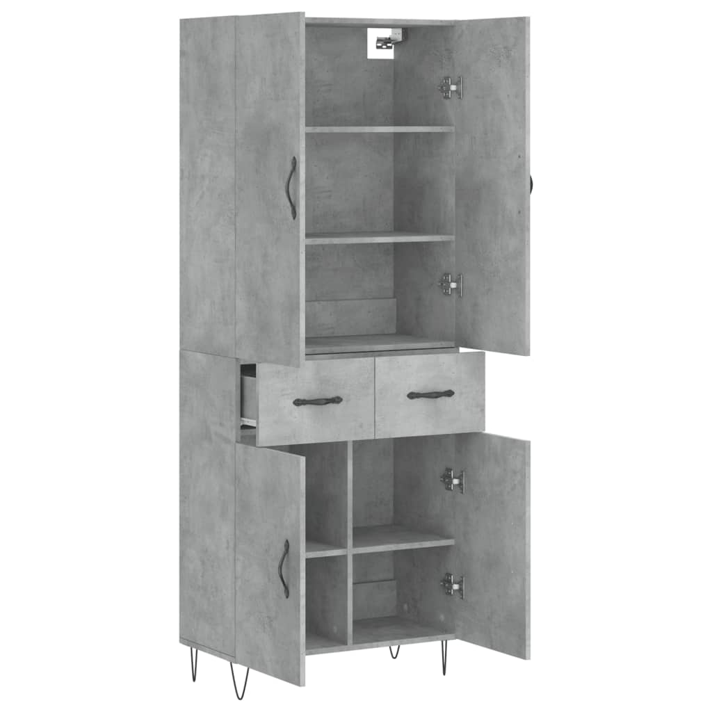 Highboard Concrete Grey 69,5x34x180 cm Engineered Wood