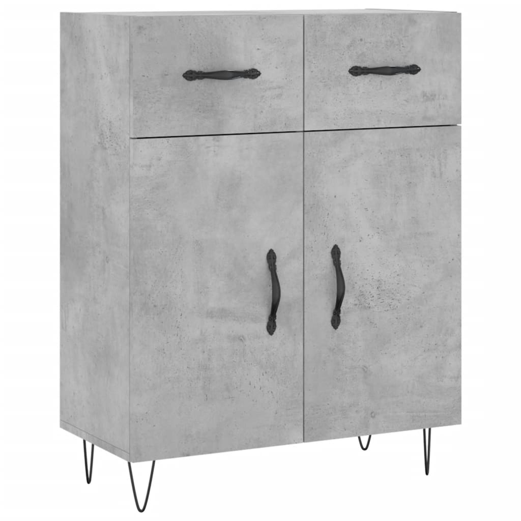 Highboard Concrete Grey 69,5x34x180 cm Engineered Wood