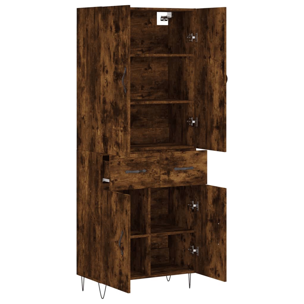 Highboard Smoked Oak 69.5x34x180 cm Engineered Wood