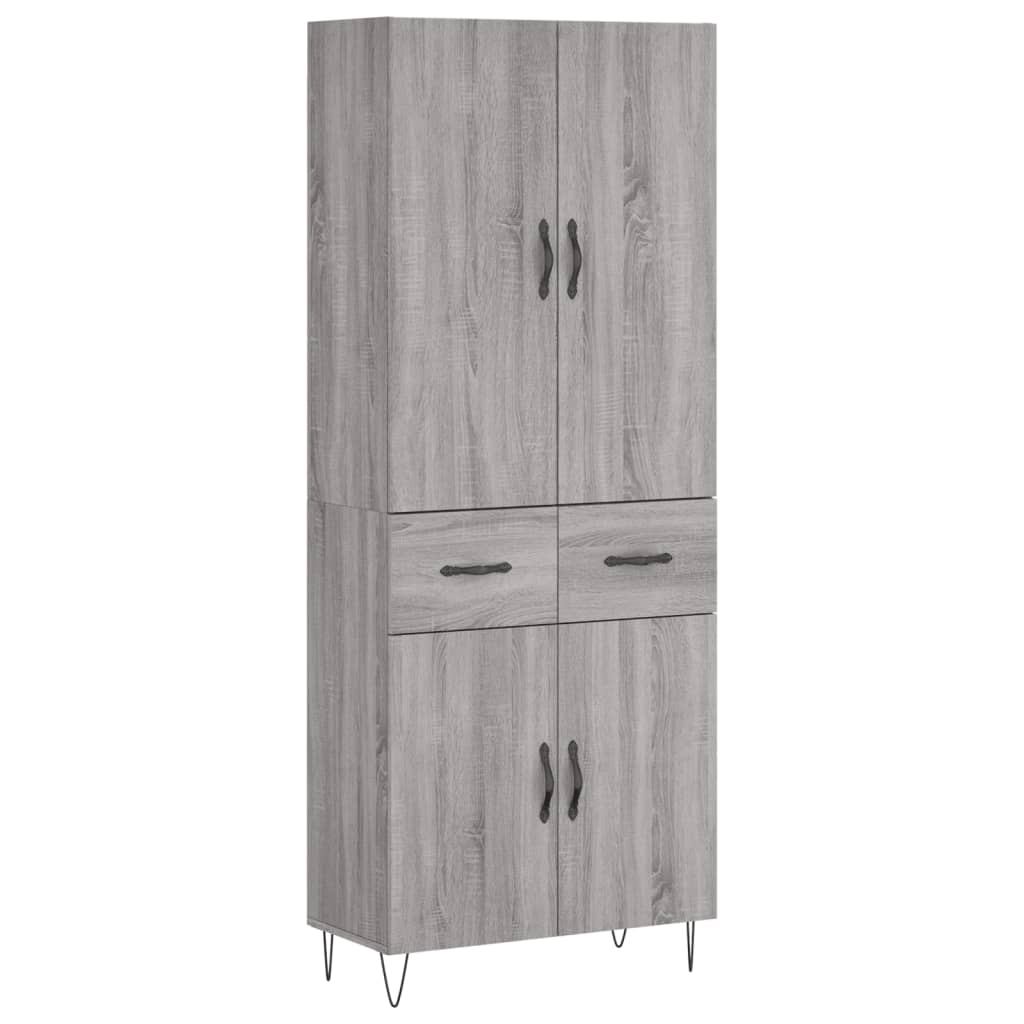 Highboard Grey Sonoma 69,5x34x180 cm Engineered Wood