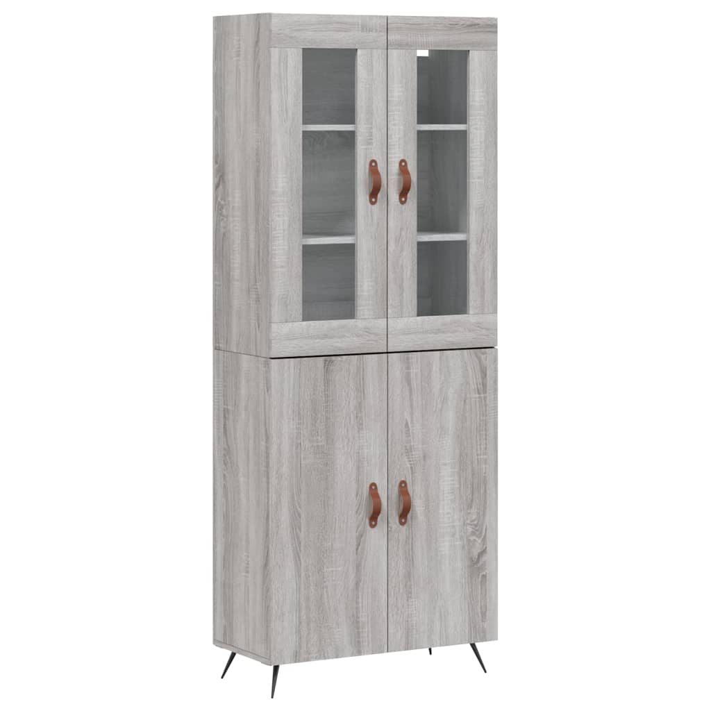 Highboard Grey Sonoma 69,5x34x180 cm Engineered Wood