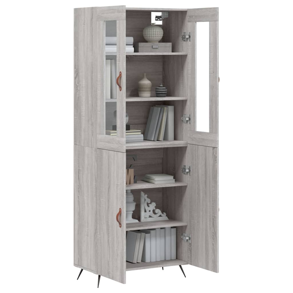 Highboard Grey Sonoma 69,5x34x180 cm Engineered Wood