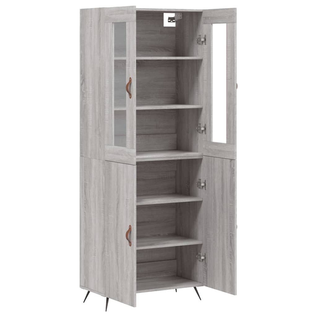 Highboard Grey Sonoma 69,5x34x180 cm Engineered Wood
