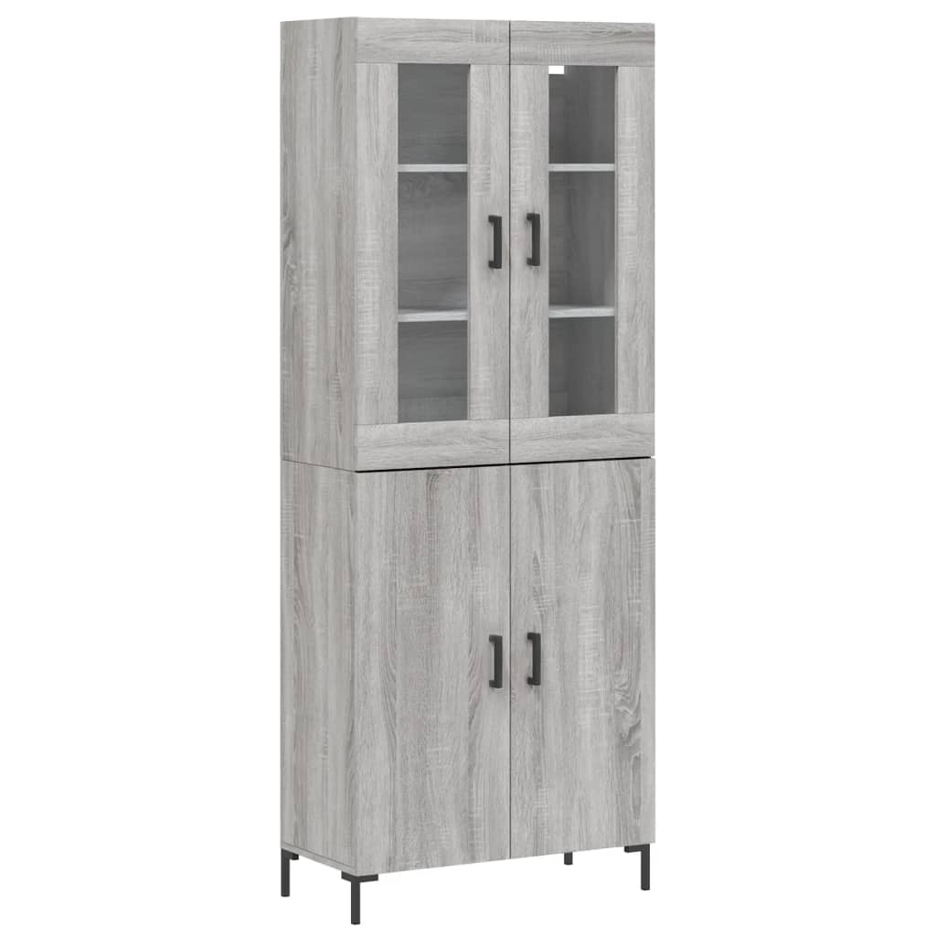 vidaXL Highboard Grey Sonoma 69.5x34x180 cm Engineered Wood