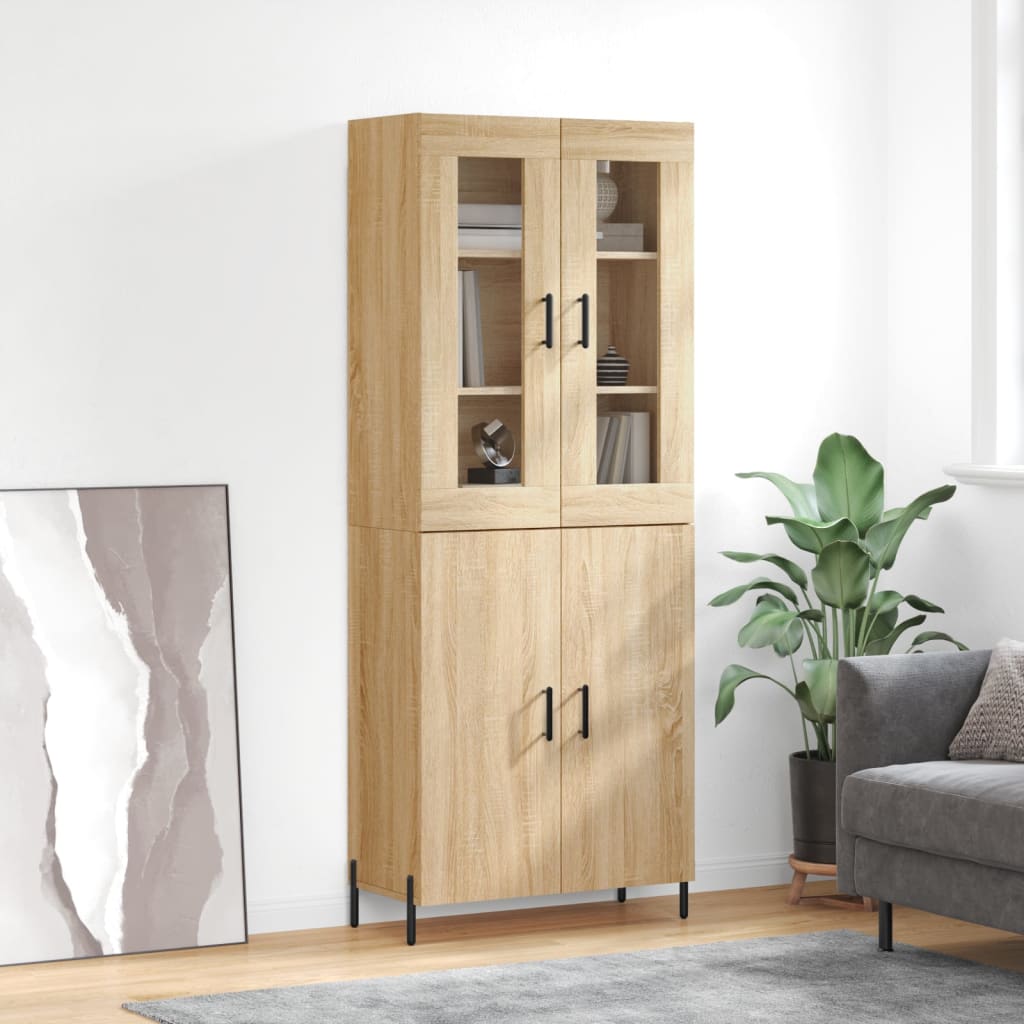 Highboard Sonoma Oak 69.5x34x180 cm Engineered Wood