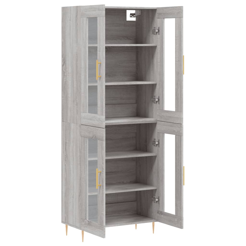 vidaXL Highboard Grey Sonoma 69.5x34x180 cm Engineered Wood