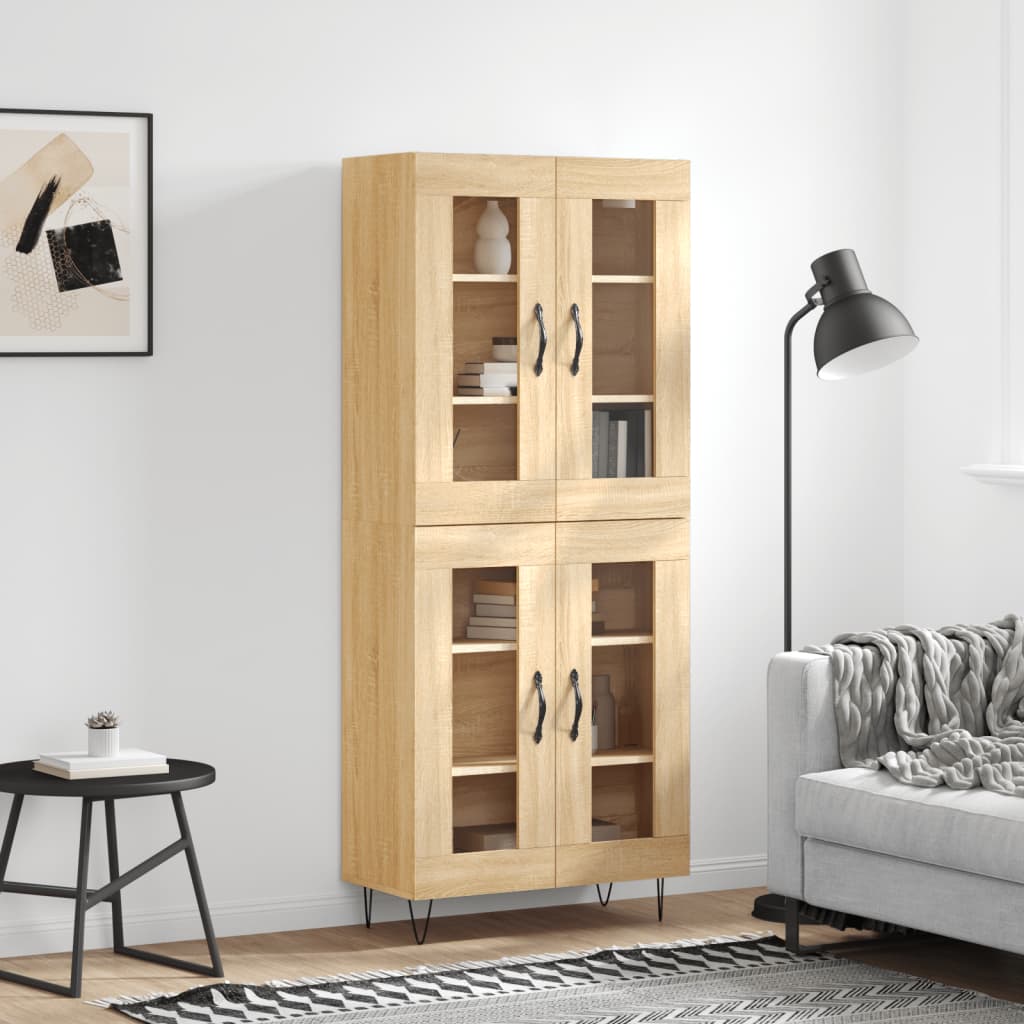 Highboard Sonoma Oak 69.5x34x180 cm Engineered Wood