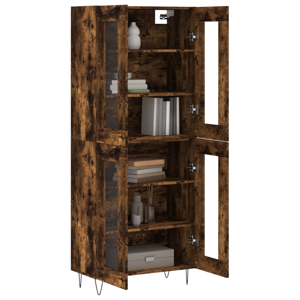 Highboard Smoked Oak 69.5x34x180 cm Engineered Wood