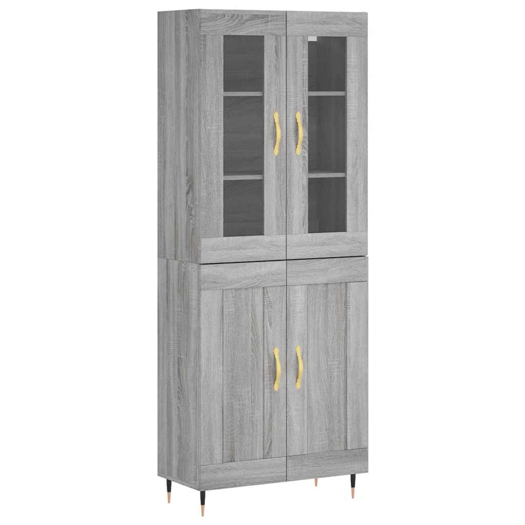 Highboard Grey Sonoma 69,5x34x180 cm Engineered Wood