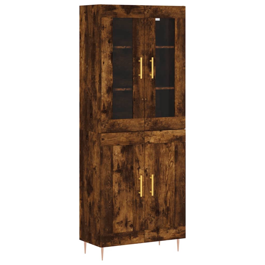Highboard Smoked Oak 69,5x34x180 cm Engineered Wood