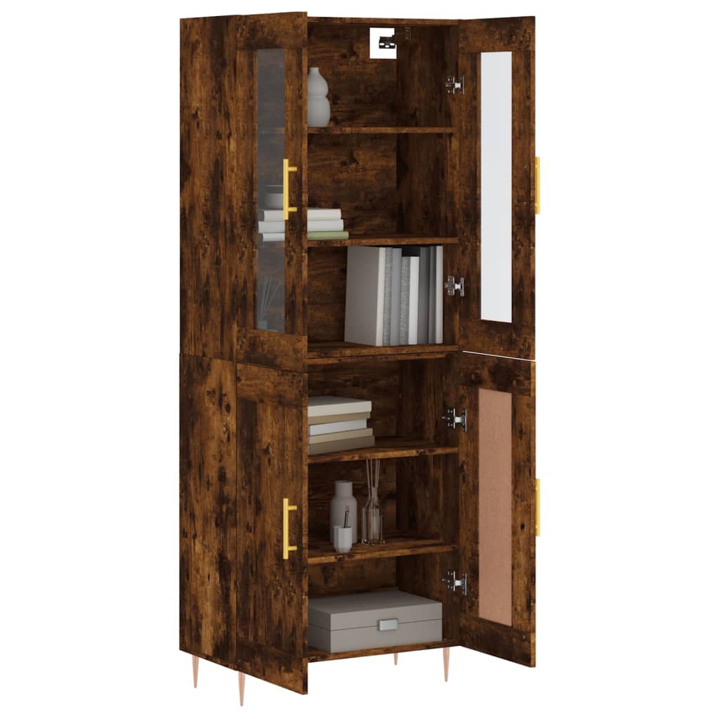 Highboard Smoked Oak 69,5x34x180 cm Engineered Wood