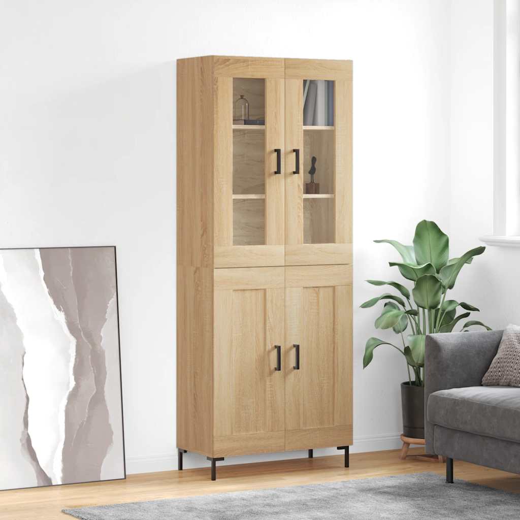 Highboard Sonoma Oak 69.5x34x180 cm Engineered Wood