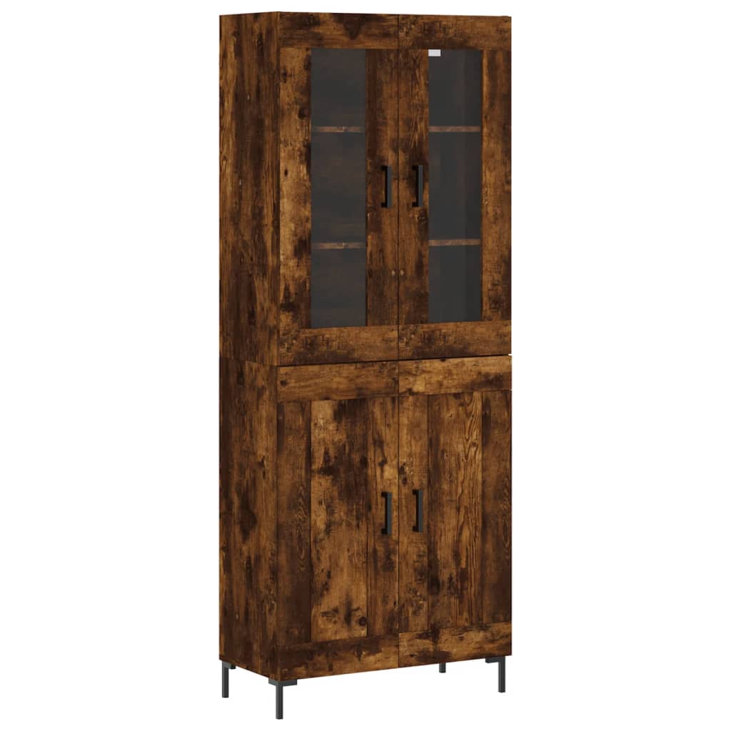 Highboard Smoked Oak 69.5x34x180 cm Engineered Wood