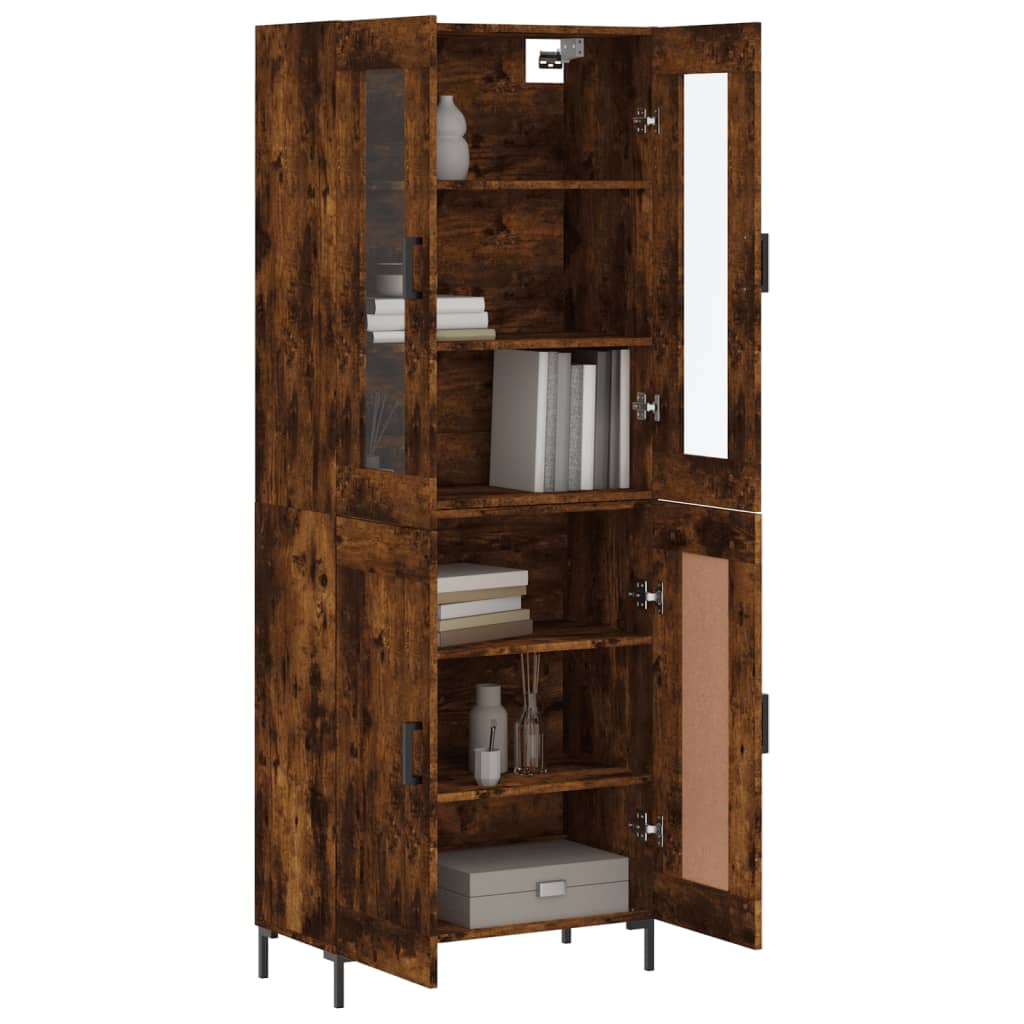 Highboard Smoked Oak 69.5x34x180 cm Engineered Wood
