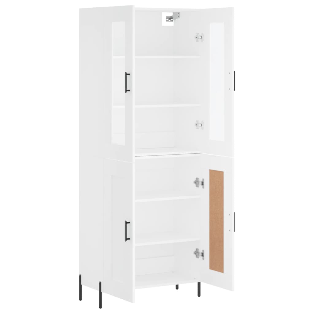Highboard White 69.5x34x180 cm Engineered Wood