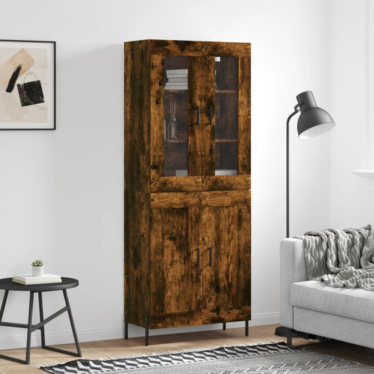 Highboard Smoked Oak 69,5x34x180 cm Engineered Wood