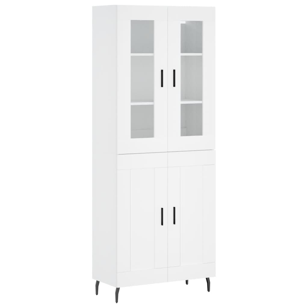 Highboard White 69.5x34x180 cm Engineered Wood