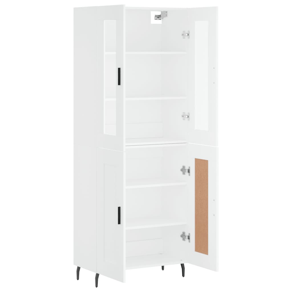 Highboard White 69.5x34x180 cm Engineered Wood