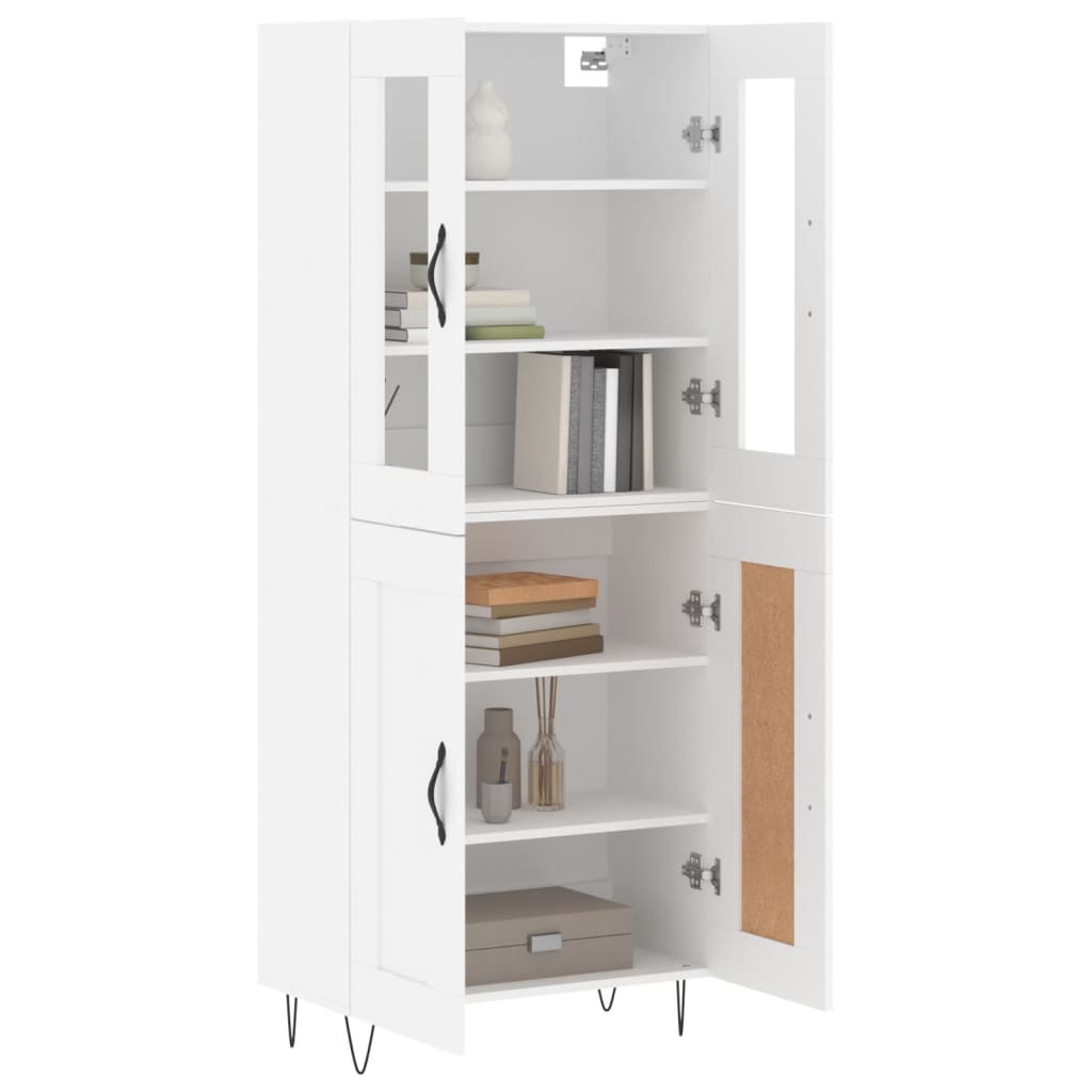 Highboard White 69.5x34x180 cm Engineered Wood