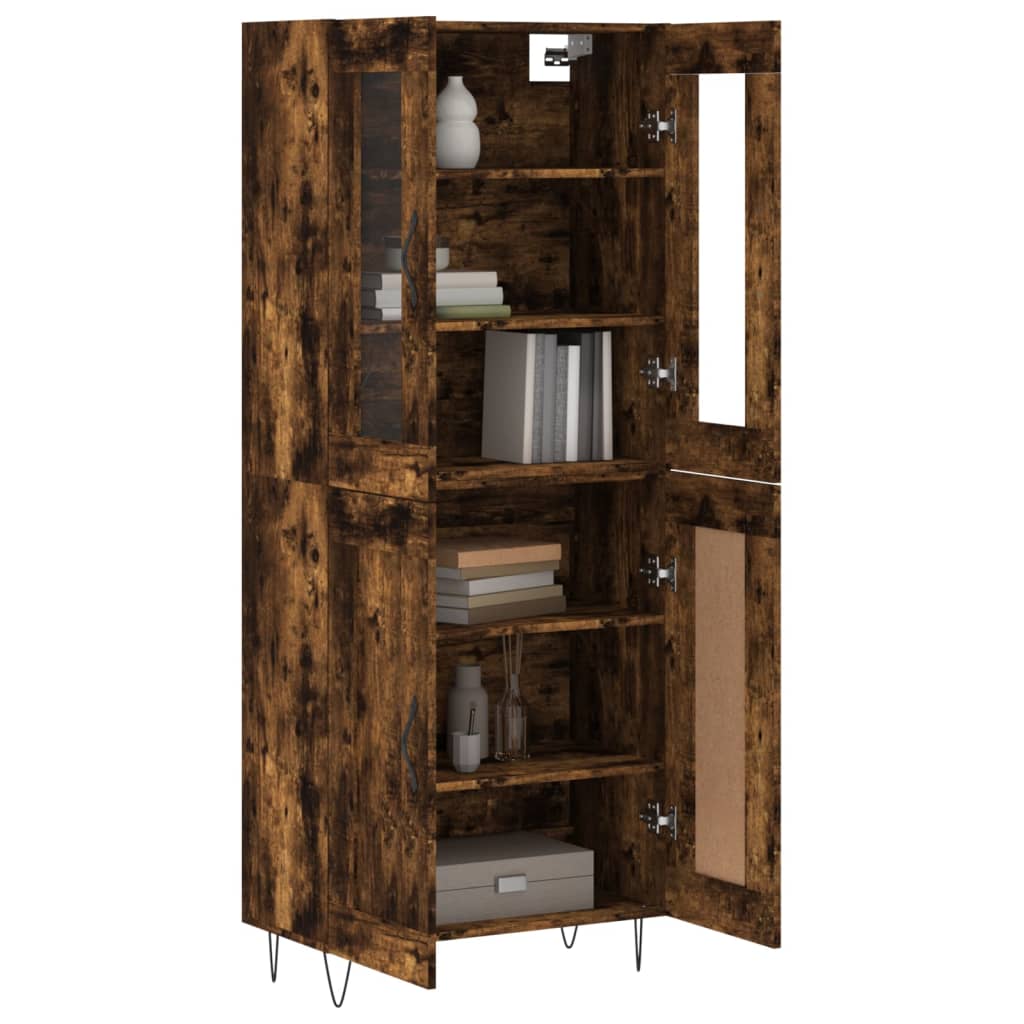 Highboard Smoked Oak 69.5x34x180 cm Engineered Wood